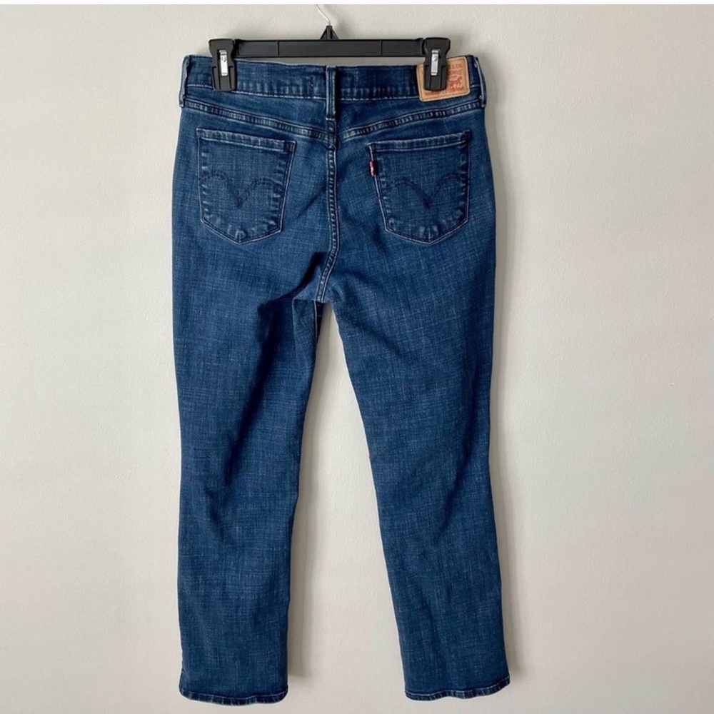 LEVI'S 505 Jeans Blue Straight Leg High Rise Mid Wash Stretch Denim Pants 30 - Picture 2 of 5